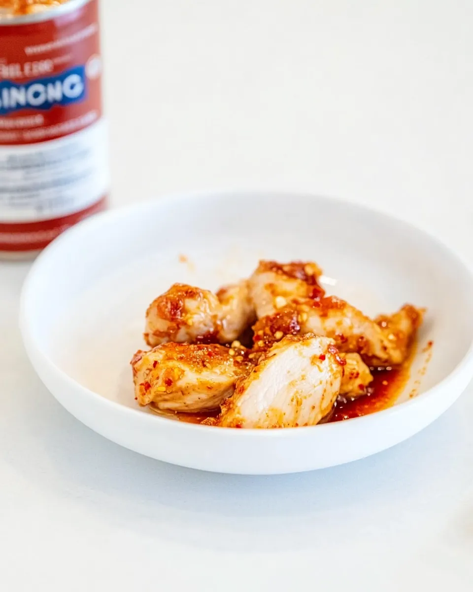 Easy Honey Chili Chicken Marinade (with Sriracha sauce) food shot