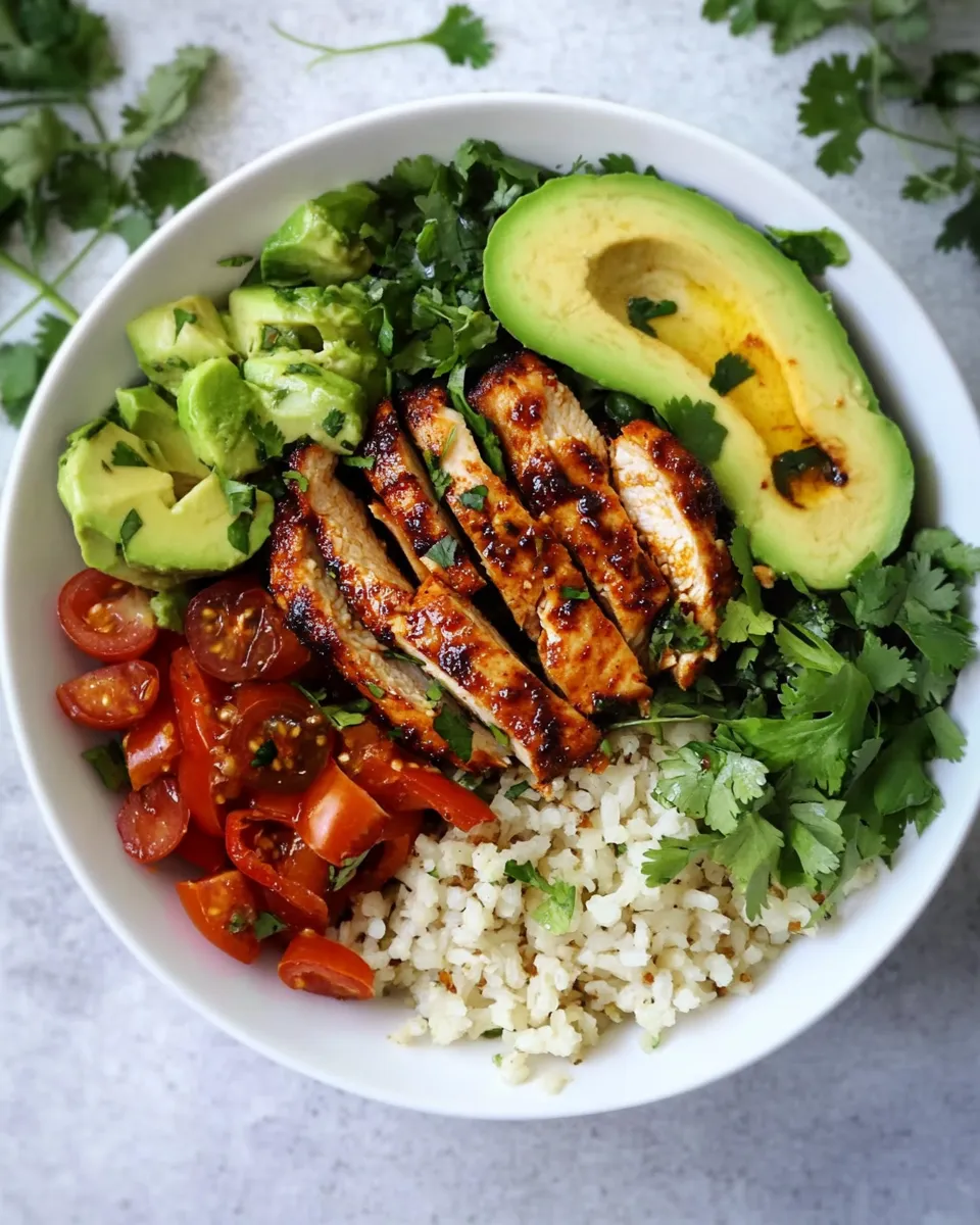 Homemade Honey Chipotle Chicken Bowls. recipe photo