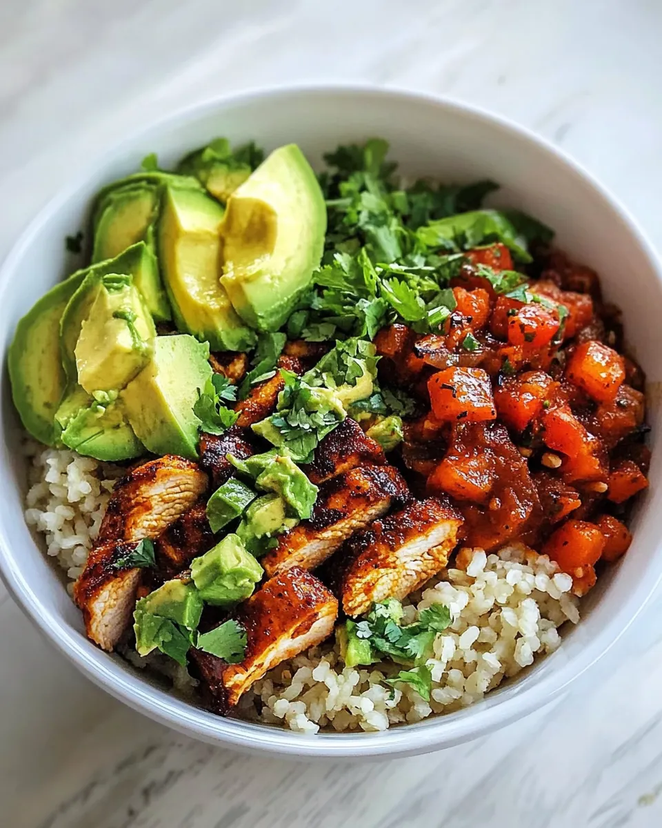 Easy Honey Chipotle Chicken Bowls. food shot