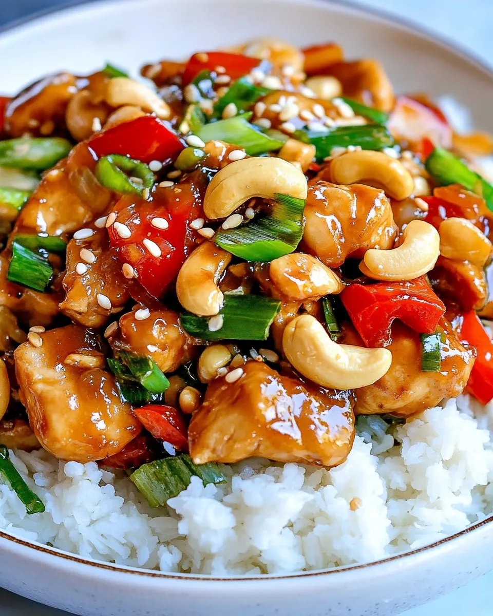 Delicious Honey Coconut Cashew Chicken Stir Fry shot