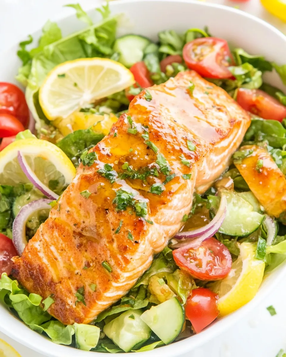 Classic Honey Lemon-Glazed Salmon Salad image