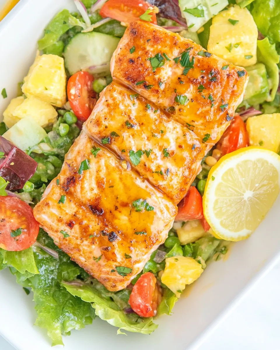 Easy Honey Lemon-Glazed Salmon Salad recipe image