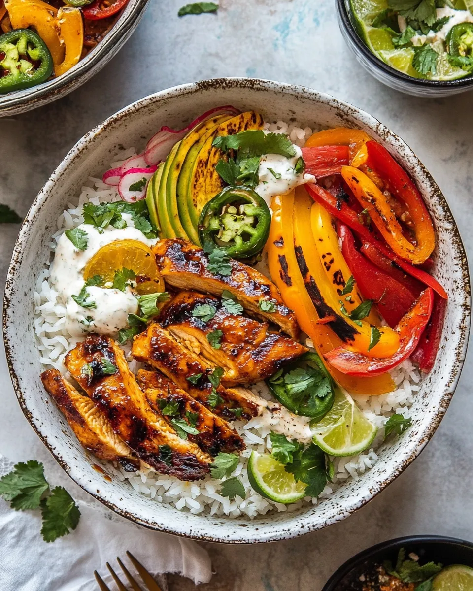 Homemade Honey Lime Chili Chicken Bowls. recipe photo