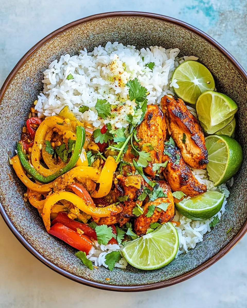 Easy Honey Lime Chili Chicken Bowls. food shot