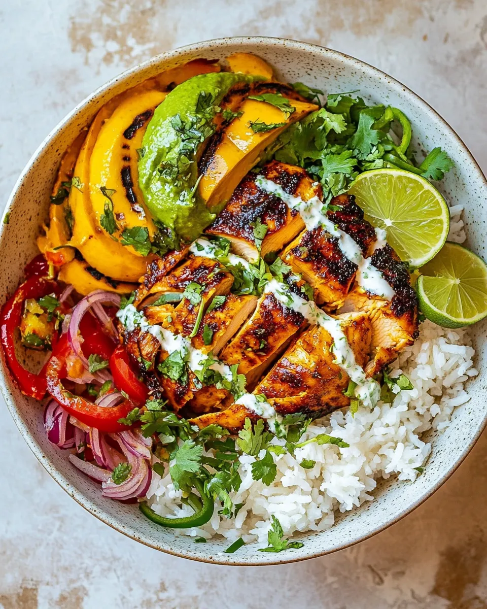 Delicious Honey Lime Chili Chicken Bowls. picture
