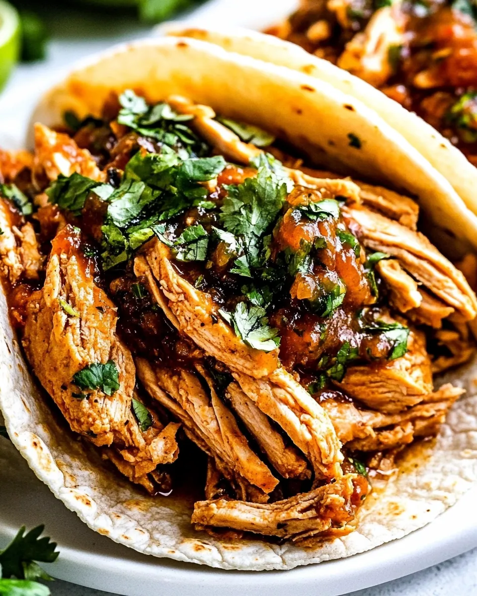 Classic Honey Lime Salsa Verde Slow Cooker Chicken Tacos dish photo