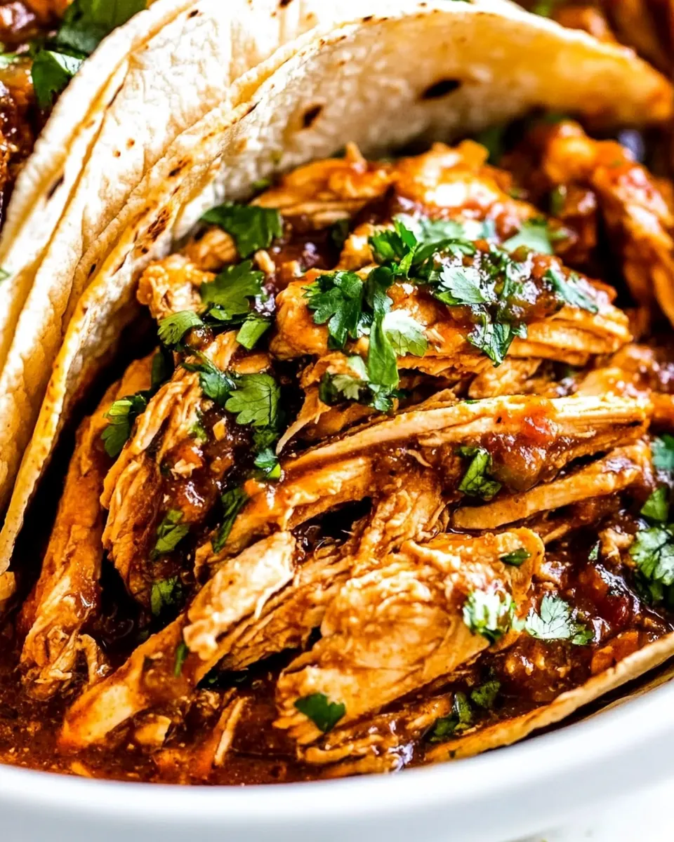 Delicious Honey Lime Salsa Verde Slow Cooker Chicken Tacos plate image
