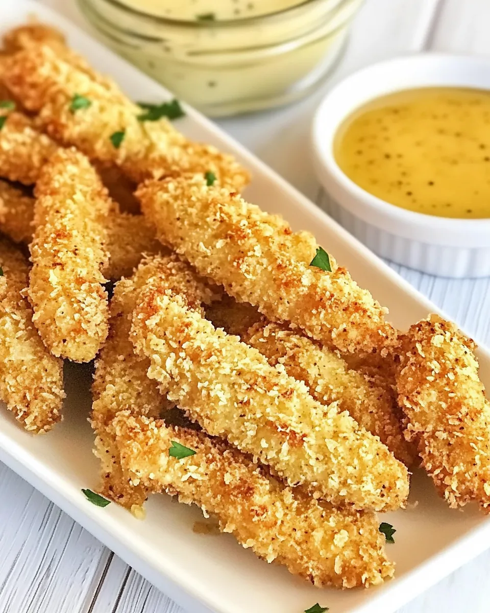 Delicious Honey Mustard Chicken Fingers shot