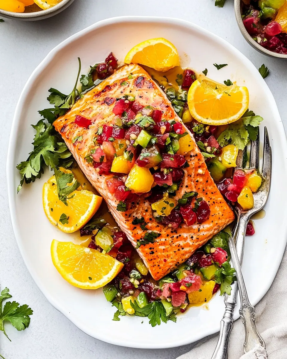 Classic Honey Mustard Salmon with Citrus Salsa dish photo