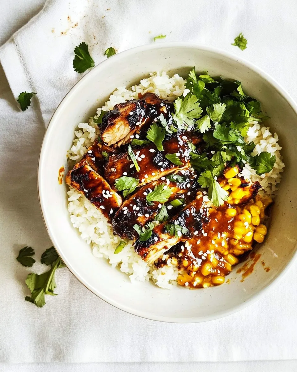 Easy Honey Sriracha Chicken Bowls recipe photo