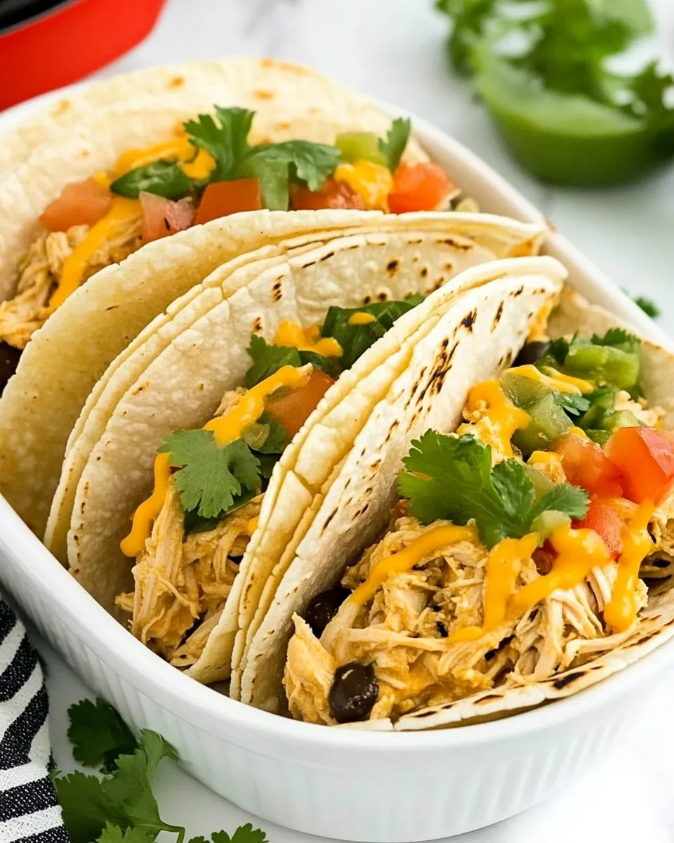 Classic Instant Pot Cheesy Chicken Tacos image