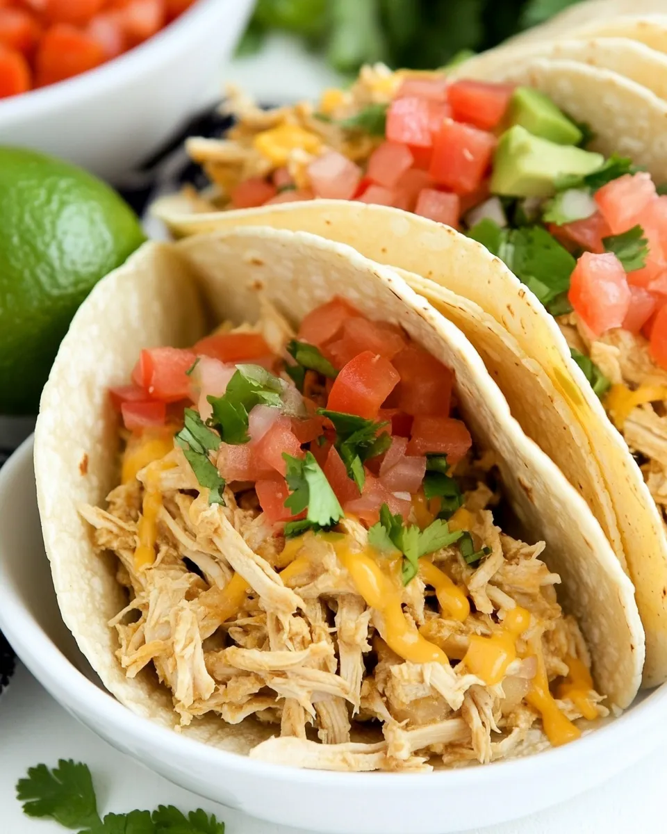 Delicious Instant Pot Cheesy Chicken Tacos shot
