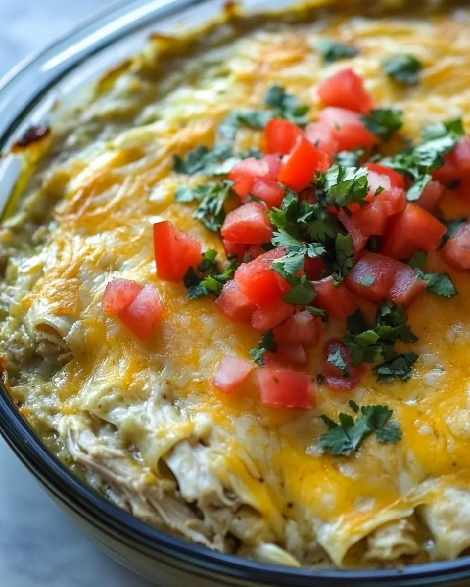 Homemade Instant Pot Salsa Verde Chicken Enchilada Casserole photo