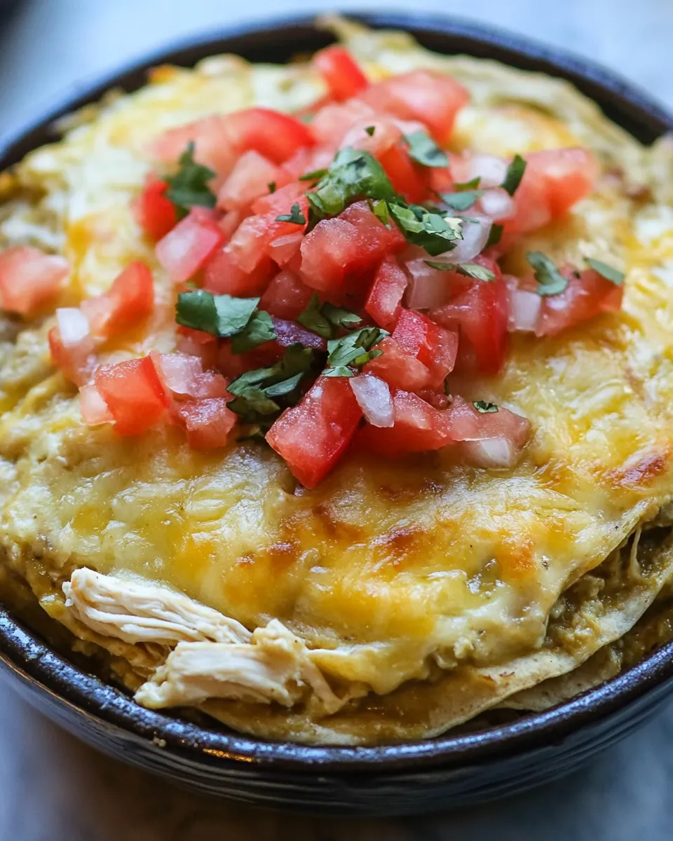 Classic Instant Pot Salsa Verde Chicken Enchilada Casserole image