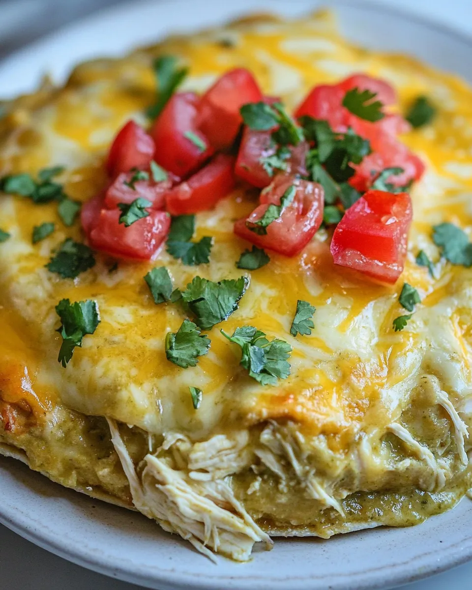 Easy Instant Pot Salsa Verde Chicken Enchilada Casserole picture