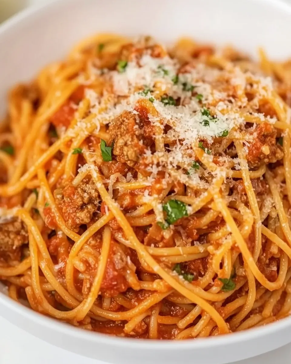 Delicious Instant Pot Spaghetti plate image