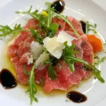Homemade Italian Beef Carpaccio with Dijon Balsamic Vinaigrette photo