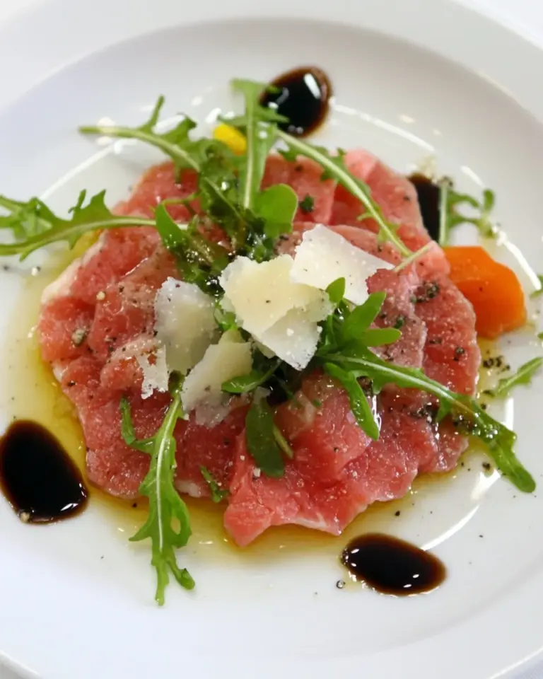 Homemade Italian Beef Carpaccio with Dijon Balsamic Vinaigrette photo