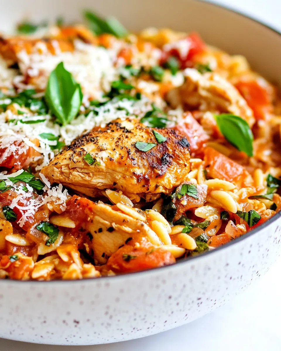 classic Italian Chicken Orzo (One pot!) image