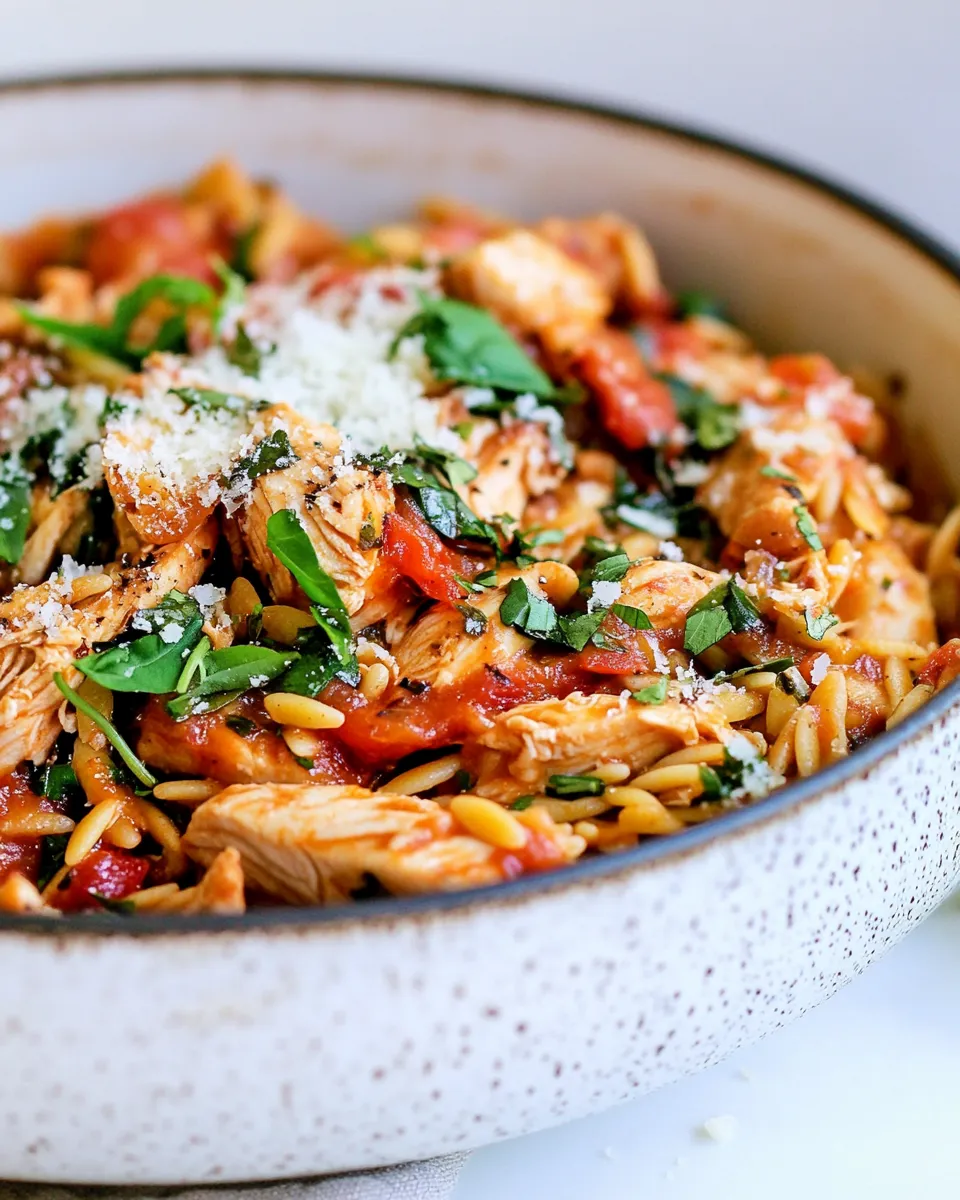 easy Italian Chicken Orzo (One pot!) recipe image