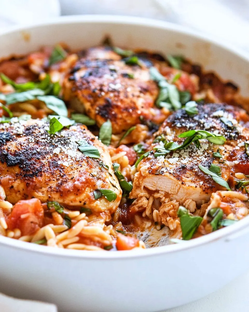delicious Italian Chicken Orzo (One pot!) dish photo