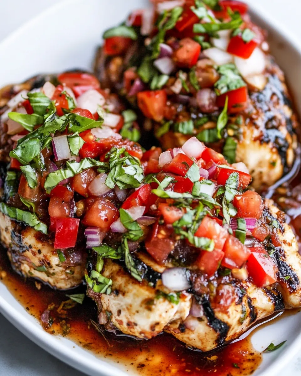 Delicious Italian Herb Bruschetta Chicken food shot