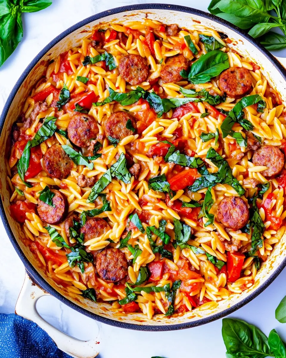 Easy Italian Orzo and Sausage Skillet recipe photo