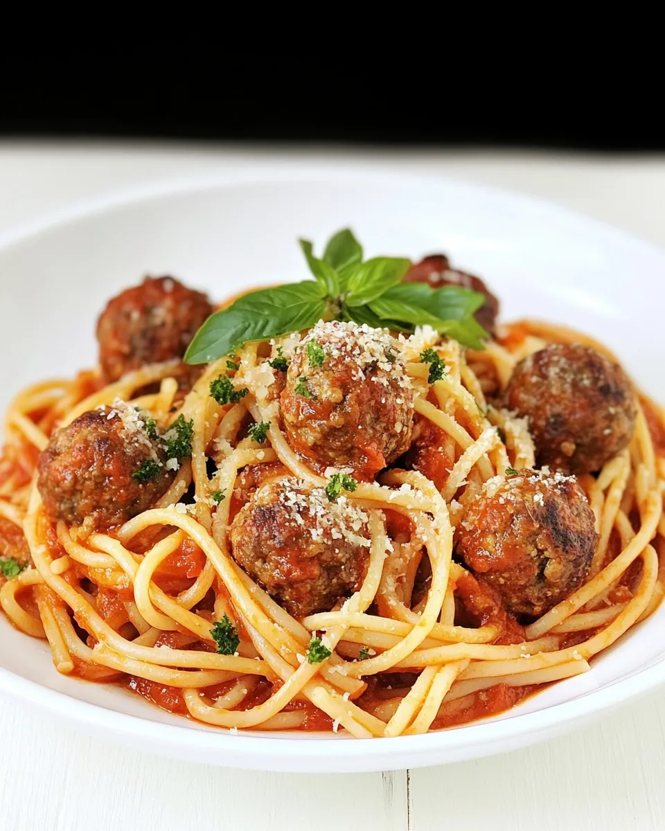 Classic Italian Spaghetti with Meatballs image