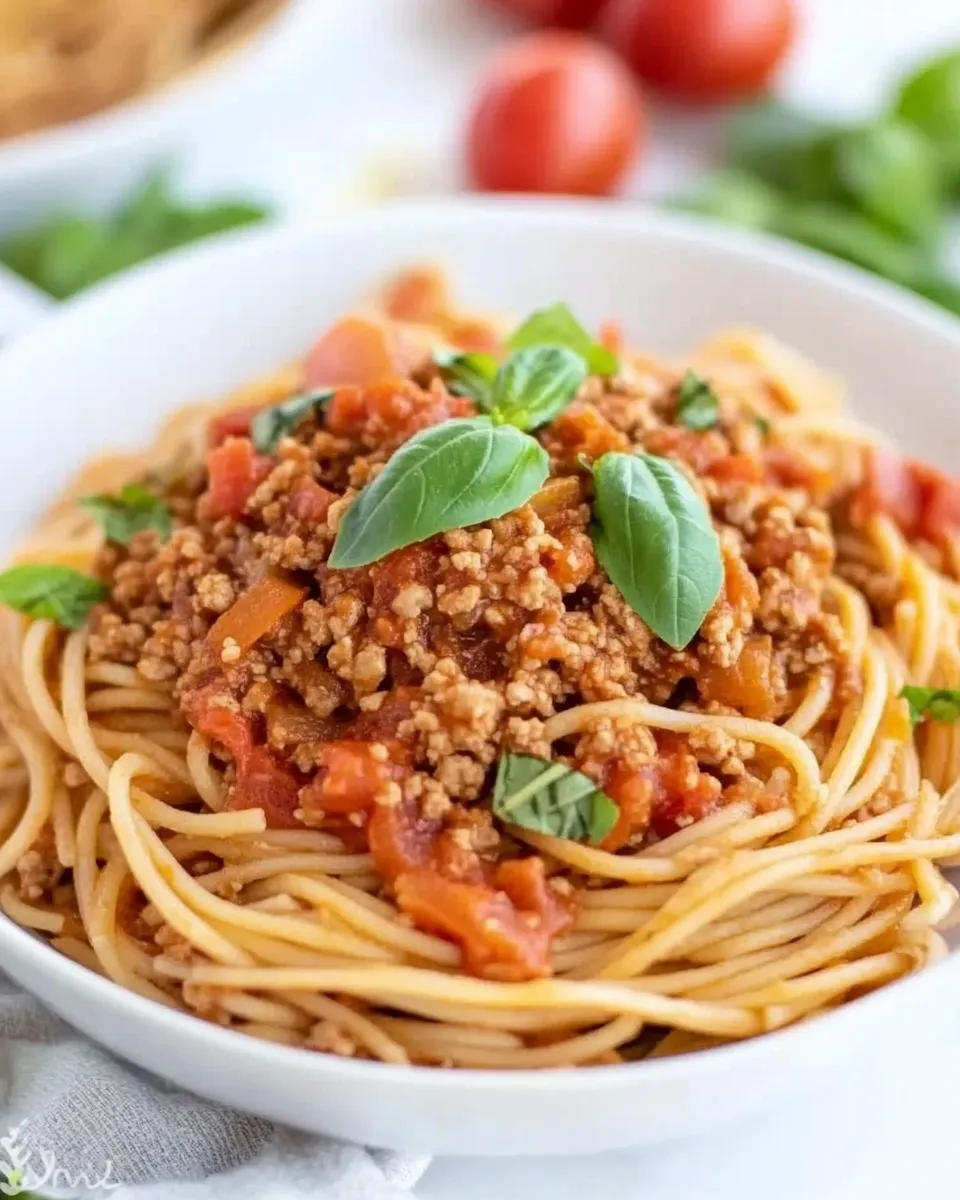 Easy Italian Style Ground Turkey Spaghetti recipe image