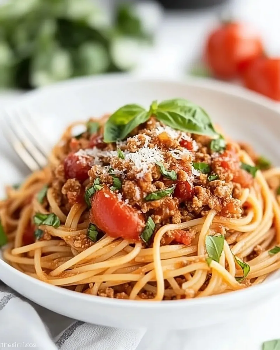 Delicious Italian Style Ground Turkey Spaghetti dish photo