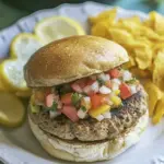 Homemade Juicy Mexican Turkey Burgers with Pico de Gallo photo