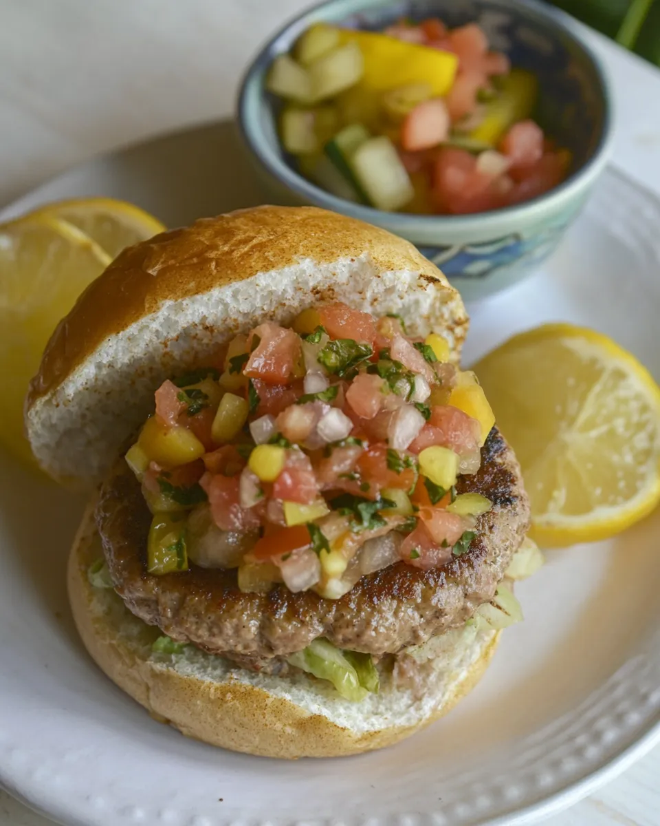Easy Juicy Mexican Turkey Burgers with Pico de Gallo recipe photo