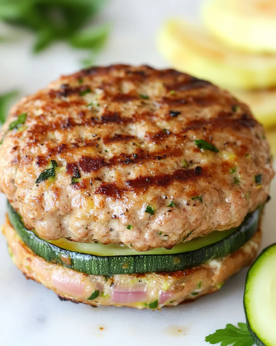 Easy Juicy Turkey Burgers with Zucchini food shot