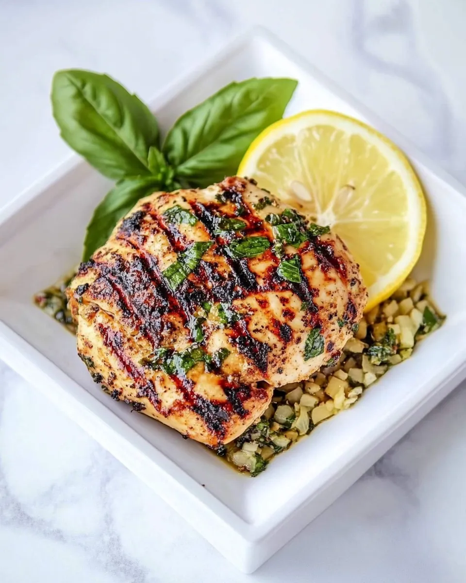 Easy Lemon Basil Grilled Chicken food shot