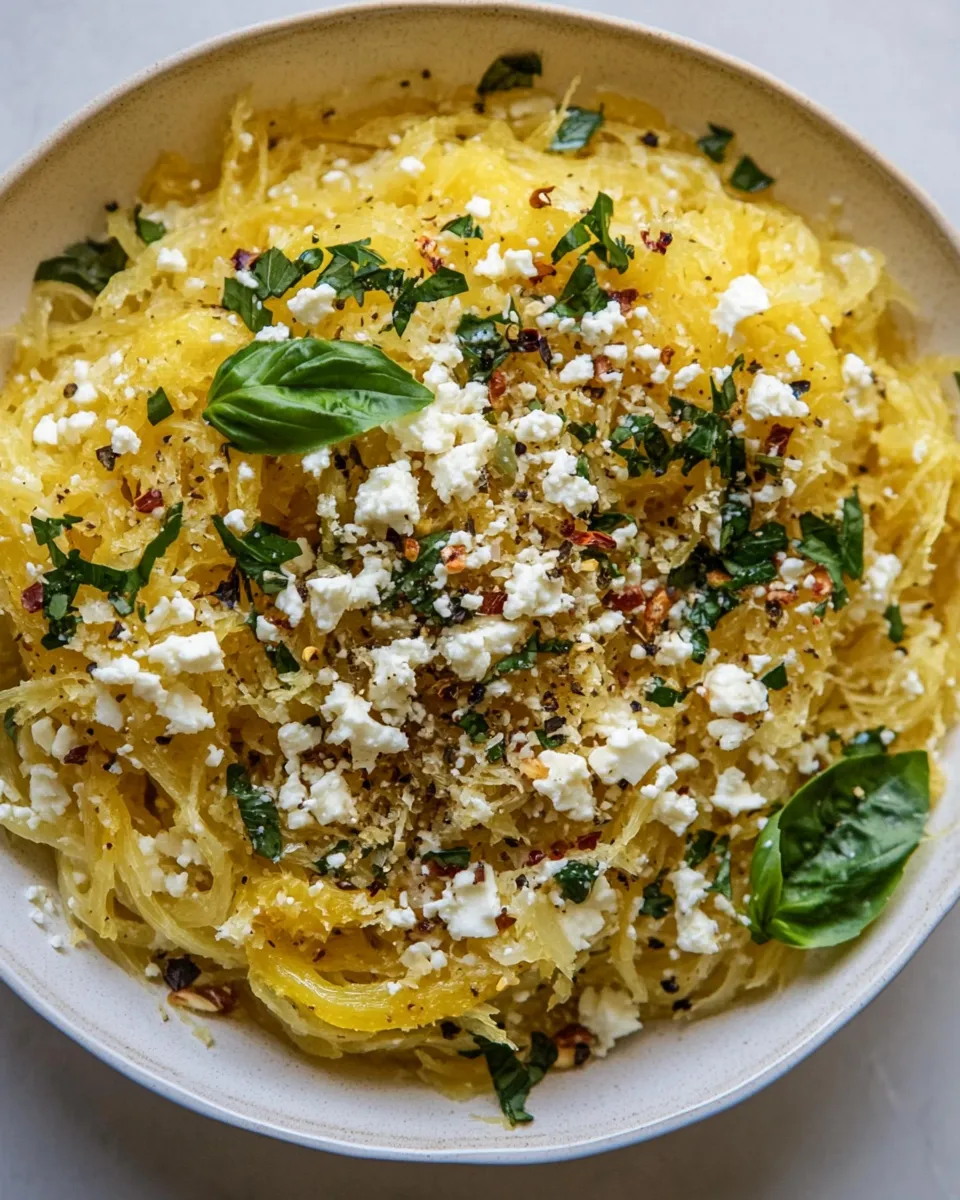 homemade Lemon Butter Spaghetti Squash with Feta. photo