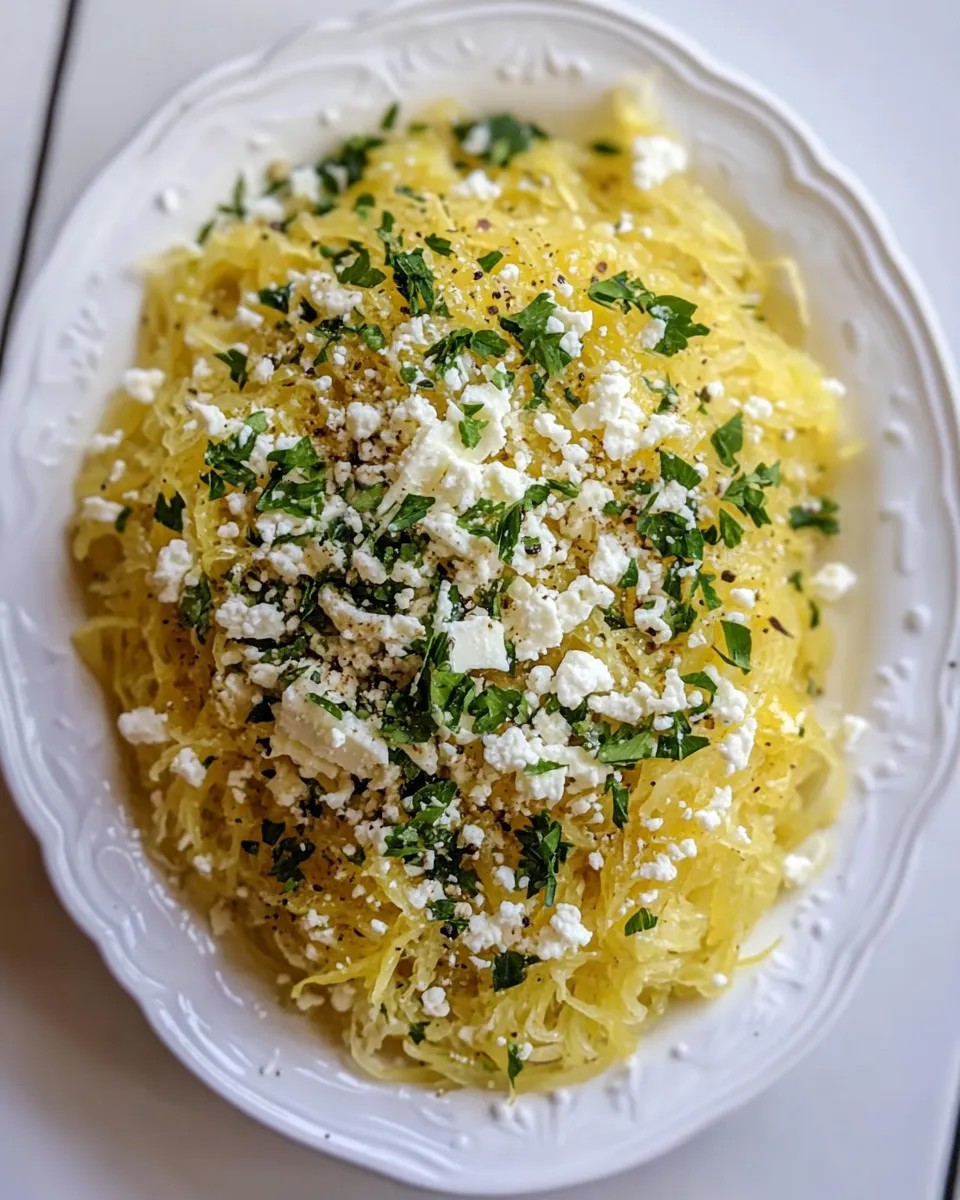 easy Lemon Butter Spaghetti Squash with Feta. recipe image