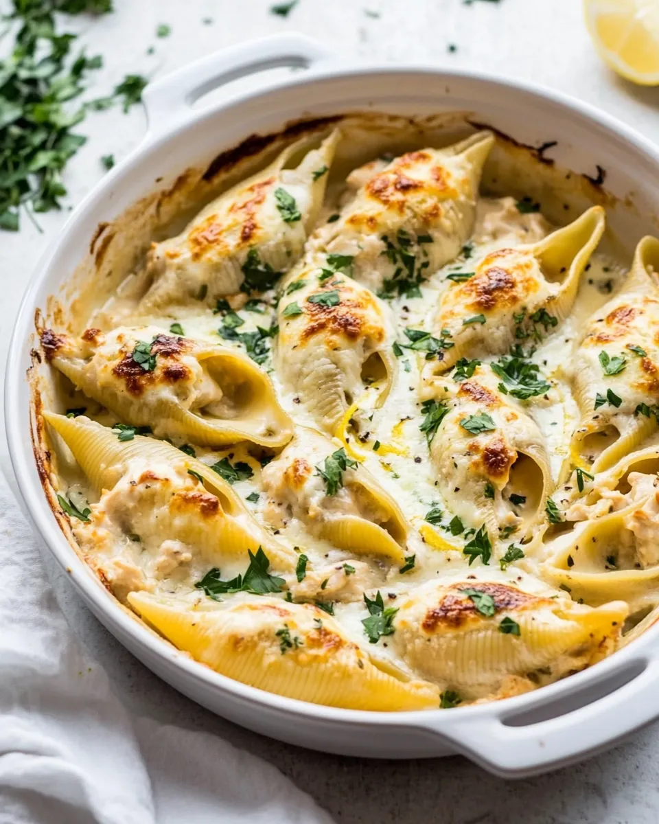 Delicious Lemon Chicken Stuffed Shells Recipe shot