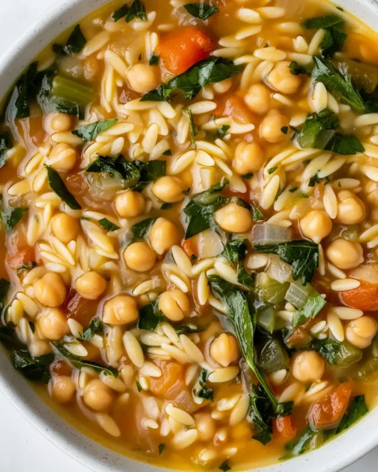 Homemade Lemon Chickpea Orzo Soup photo