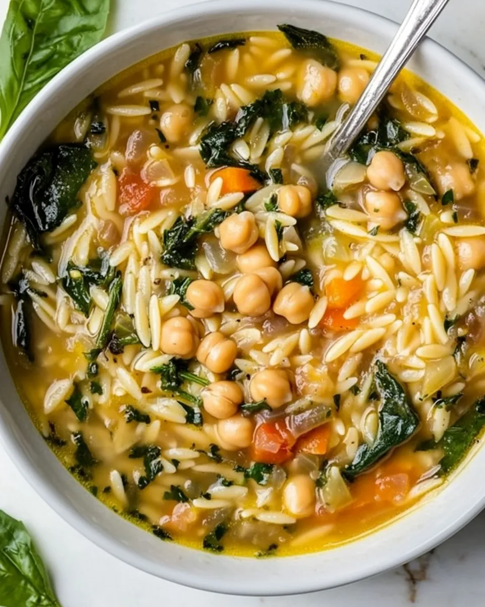 Classic Lemon Chickpea Orzo Soup image