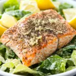Homemade Lemon Pepper Salmon Caesar Salad Recipe photo