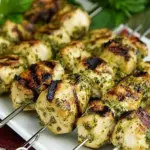 Homemade Lemon Pesto Chicken Kabobs photo