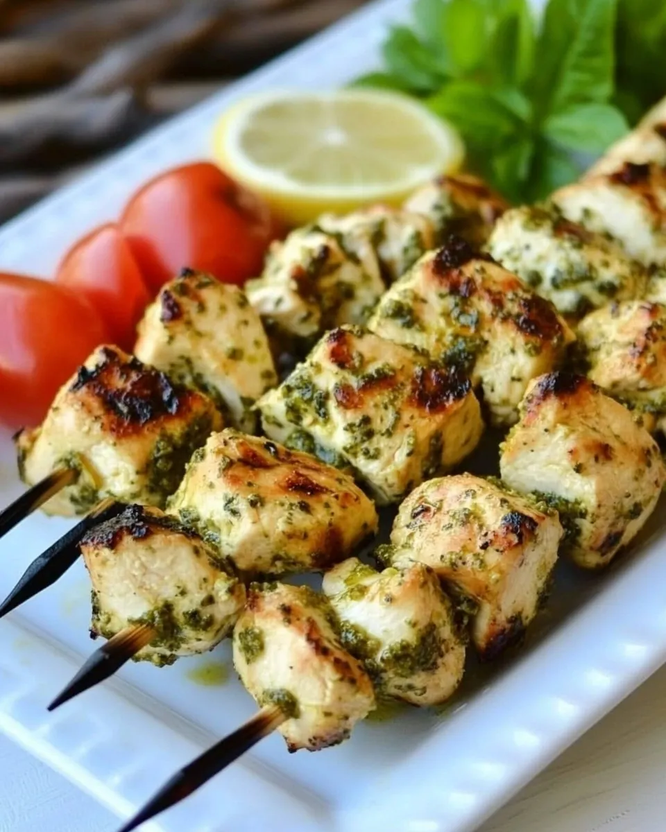 Classic Lemon Pesto Chicken Kabobs image