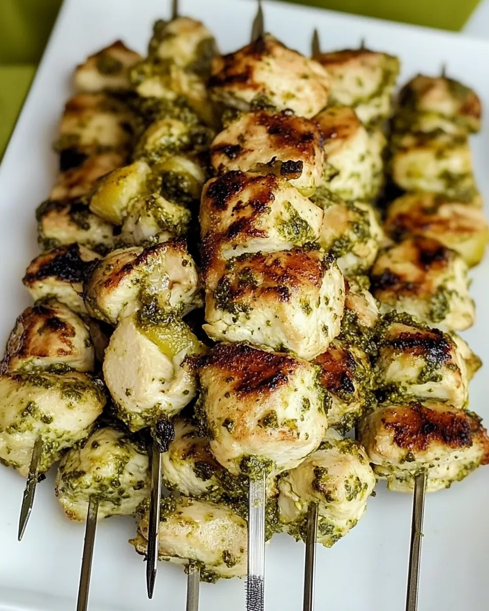 Easy Lemon Pesto Chicken Kabobs recipe photo
