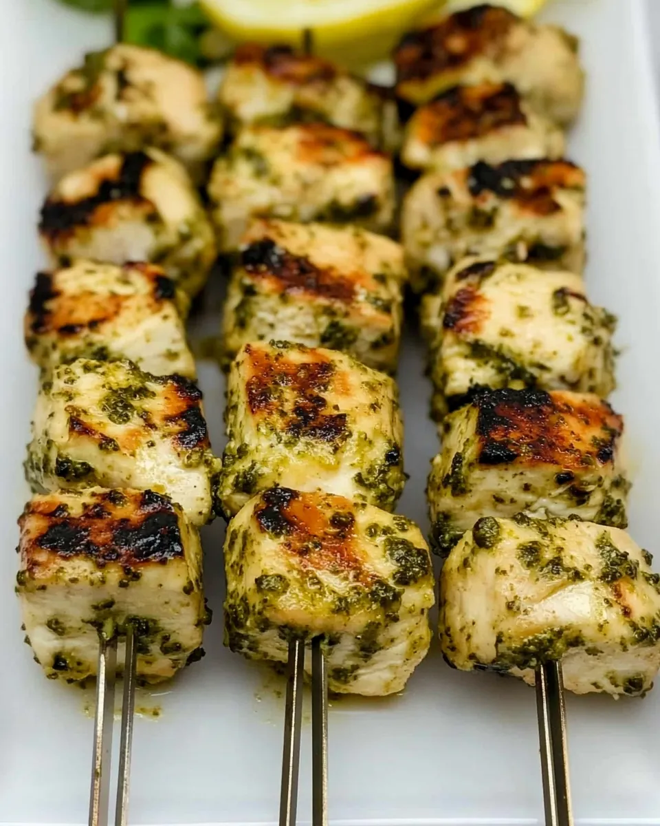 Delicious Lemon Pesto Chicken Kabobs dish photo