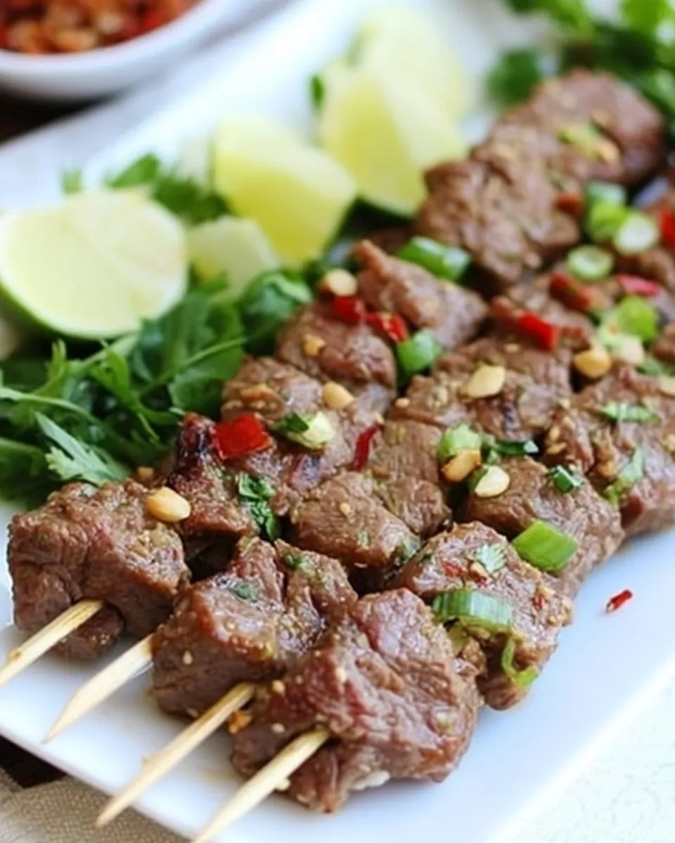 Classic Lemongrass Beef Skewers dish photo