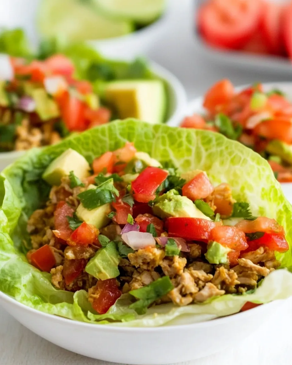 Easy Lettuce Wrap Turkey Tacos food shot