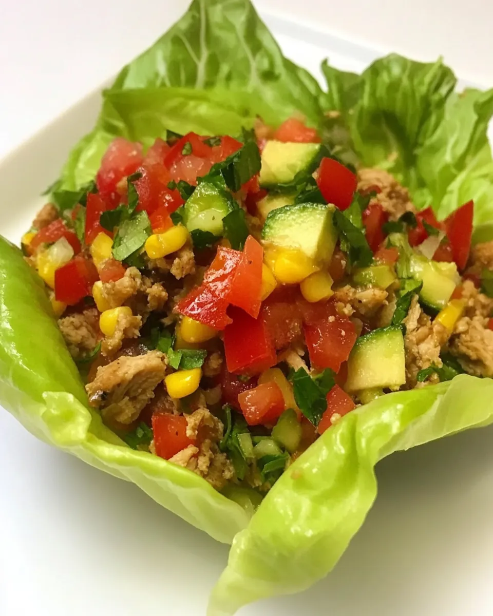 Delicious Lettuce Wrap Turkey Tacos plate image