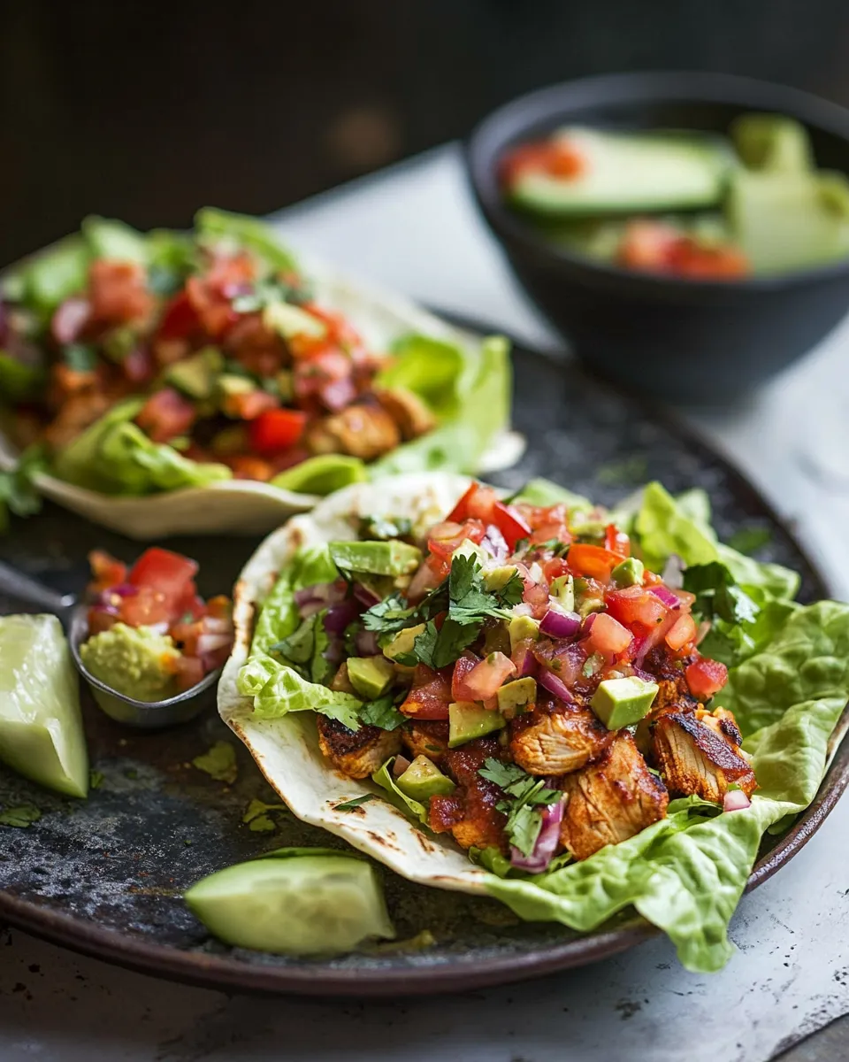 Classic Lettuce tacos with chipotle chicken image