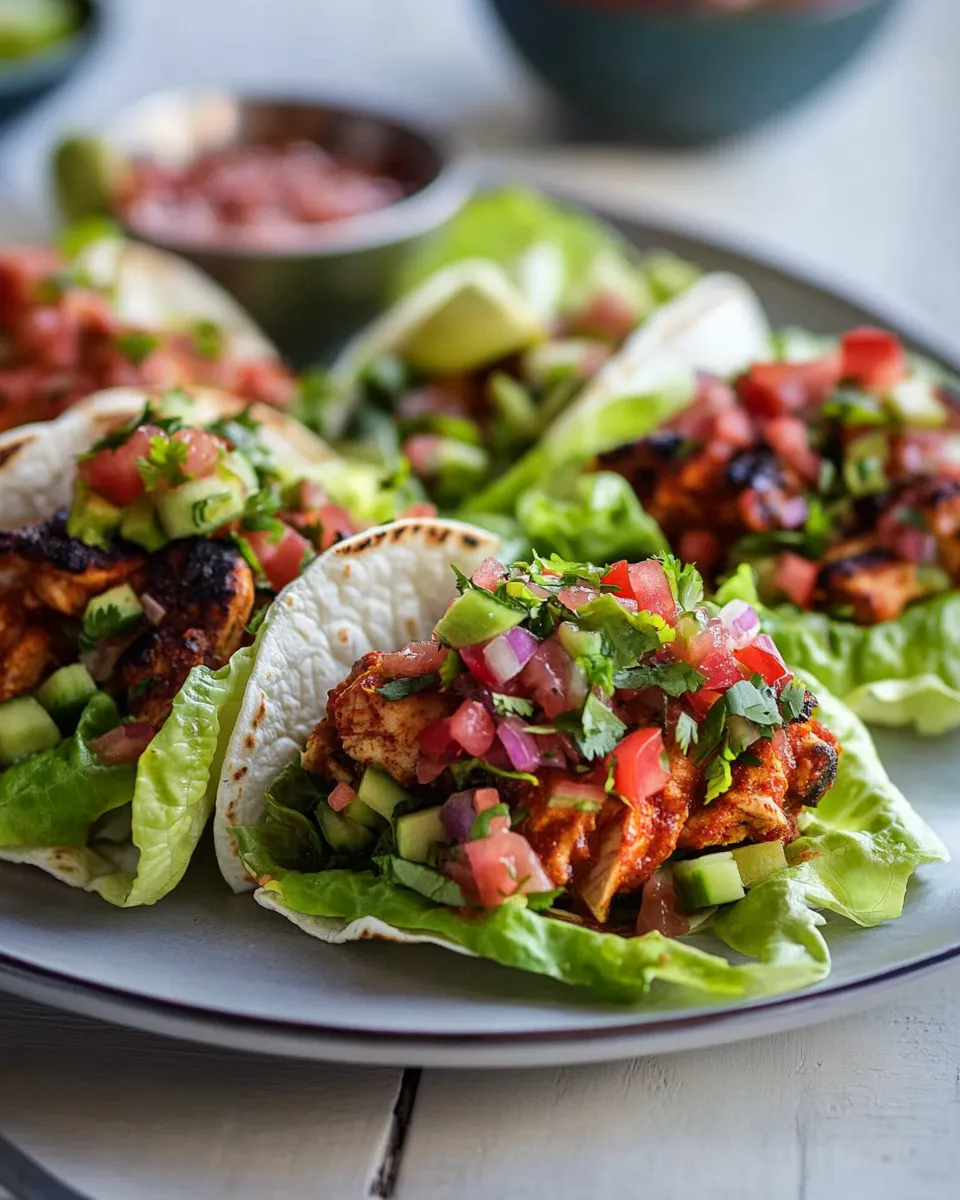 Easy Lettuce tacos with chipotle chicken recipe image