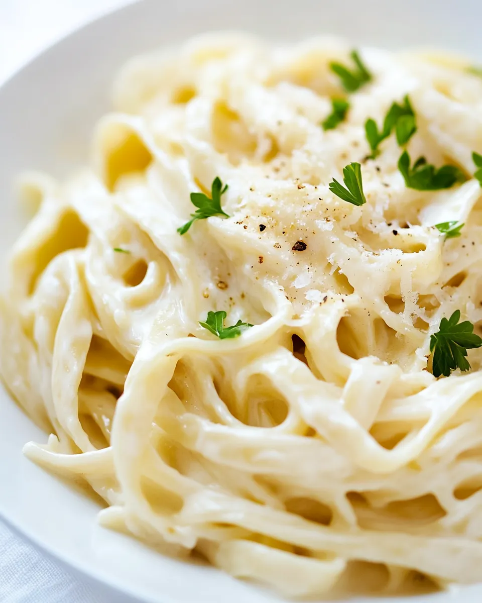 Homemade Light Fettuccine Alfredo photo